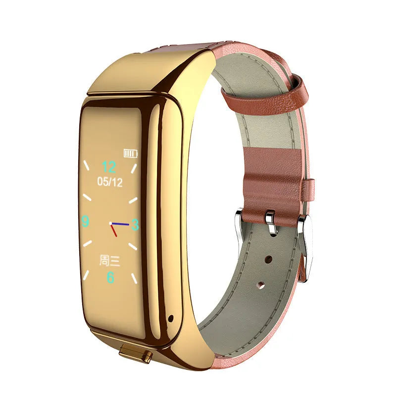 Bluetooth smart watch with call functionality and health tracking features on wrist