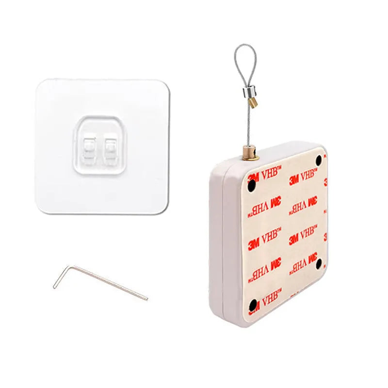 Automatic door closer with adhesive installation for sliding and glass doors in black or white
