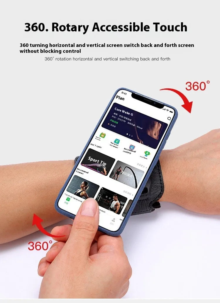 Waterproof mobile phone arm bag with adjustable strap worn on wrist, black colour, suitable for 4-7 inch smartphones