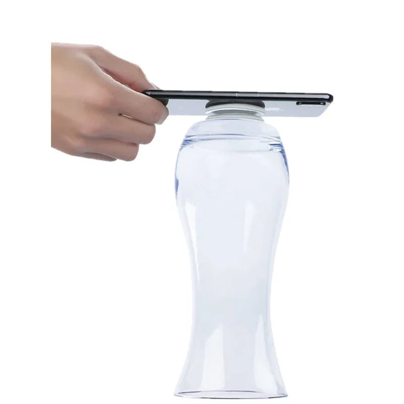 Transparent silicone nano gel adhesive pads in square and circular shapes for phone mounting
