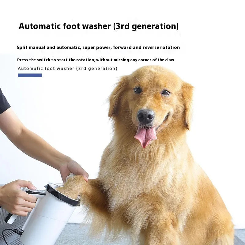 Pet automatic foot washing machine with silicone cup in white and blue colour option