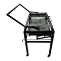 Large foldable charcoal BBQ stove grill for courtyard and villa outdoor cooking.