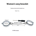 Silver zinc alloy handcuffs and footcuffs set with stainless steel watch bracelet styling