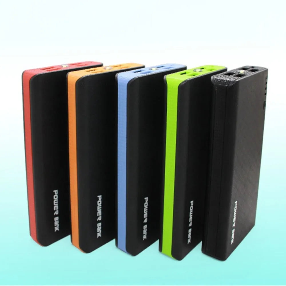 Red 20000mAh 4U fast charging portable power bank for mobile phones and tablets.