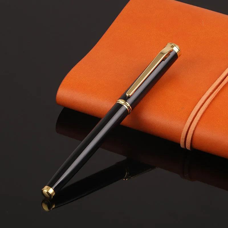 Red and black metal ballpoint pens with 0.5mm Yijin nibs for office use and business gifting