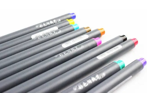 Pack of 10 hook line pens with 0.38mm tips for technical drawing and architecture drafting