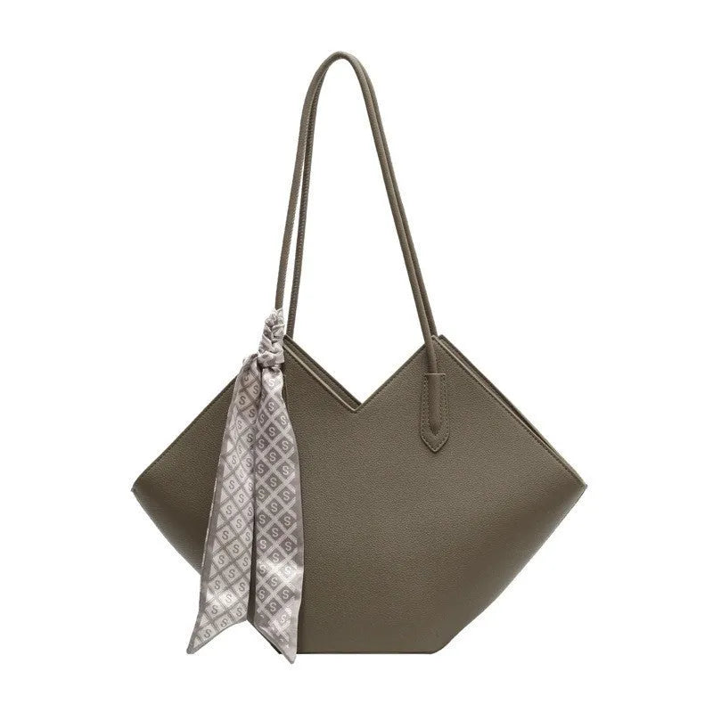 Women's large capacity PU leather shoulder bag in horizontal square shape with eight colour options
