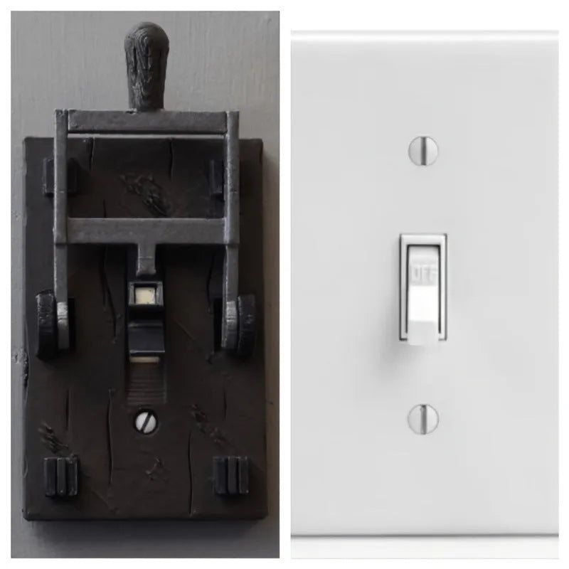DZ1V1 retro mechanical light switch with PLA shell for American standard installation