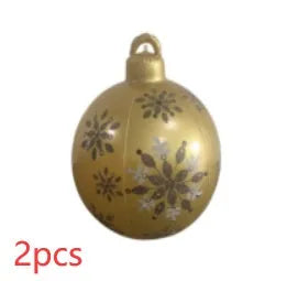 60cm diameter PVC inflatable Christmas ball decoration in various colour patterns