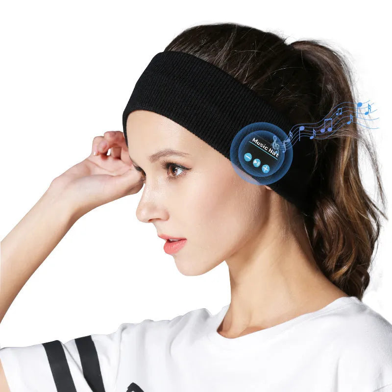 Bluetooth sports headband with removable washable sweatband in three colour options