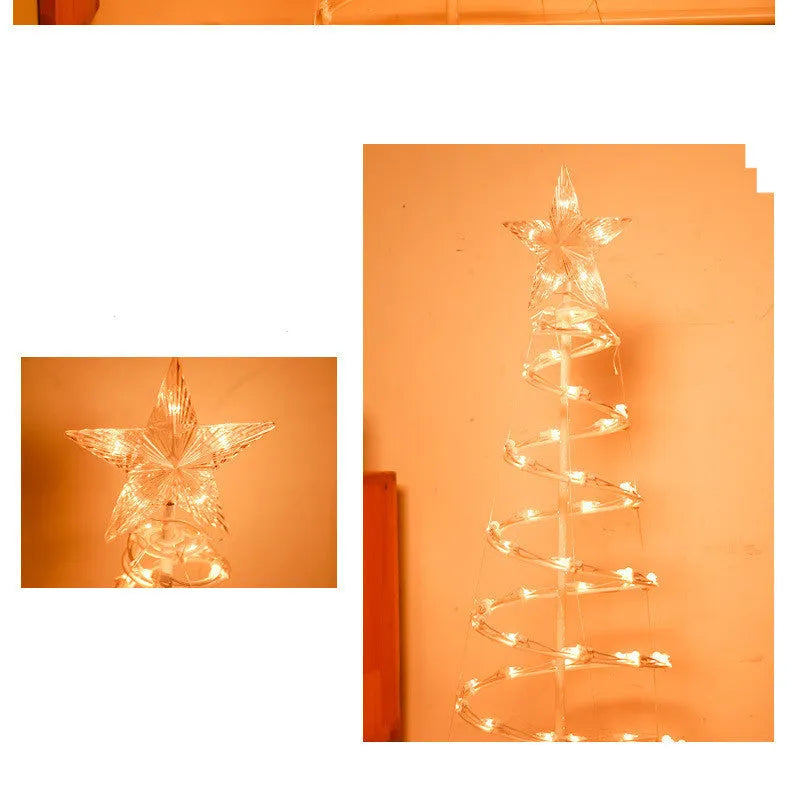6-foot tall LED spiral Christmas tree light with remote control on detachable stand