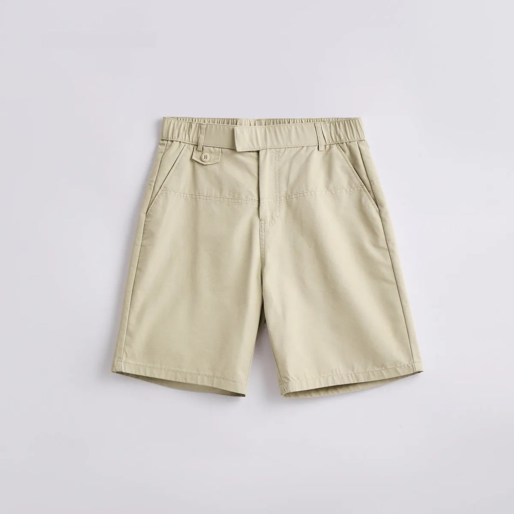 Men's light blue cotton blend casual shorts with a loose fit and micro elasticity.