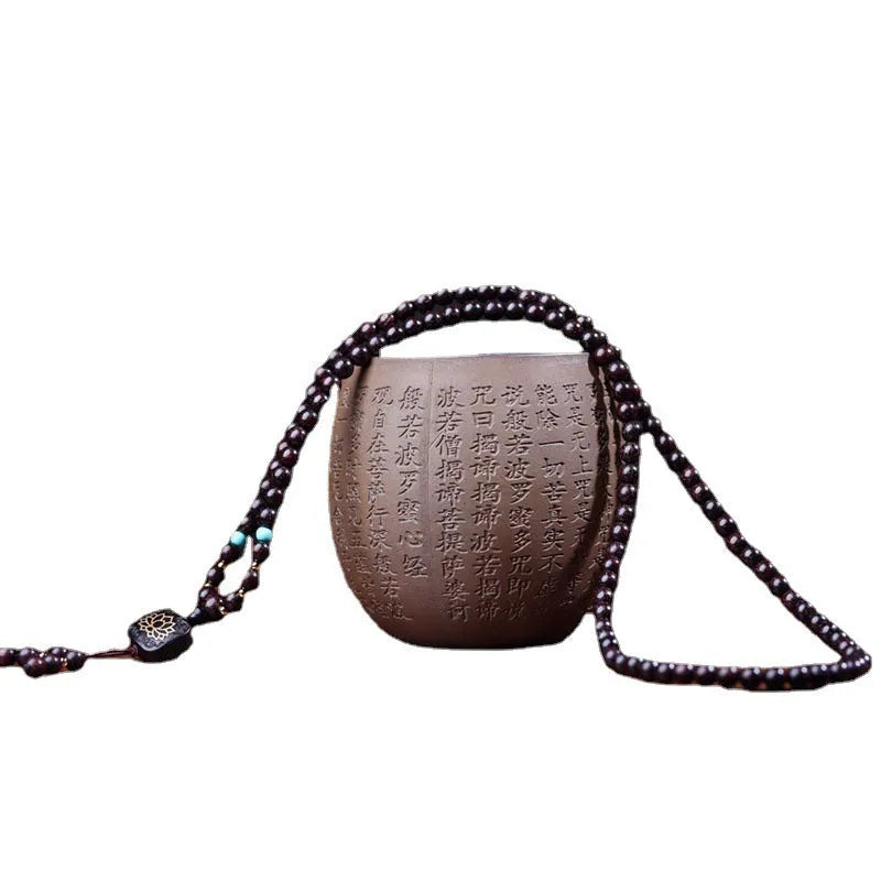Zambian rosewood bead bracelet with 108 flat lotus pendant beads measuring 0.6 cm each