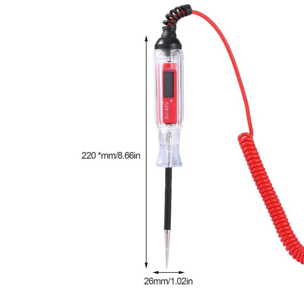 Red car special voltage tester pen 220mm for automobiles and RVs
