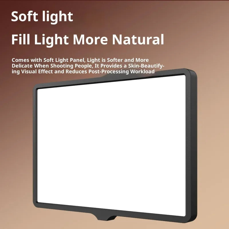 Black 10-inch USB eye-care LED panel light with 0.5 metre stand for desktop fill lighting