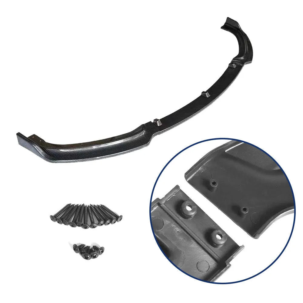 Bright black polypropylene front bumper lip spoiler for BMW 3 Series F30 and F35 models