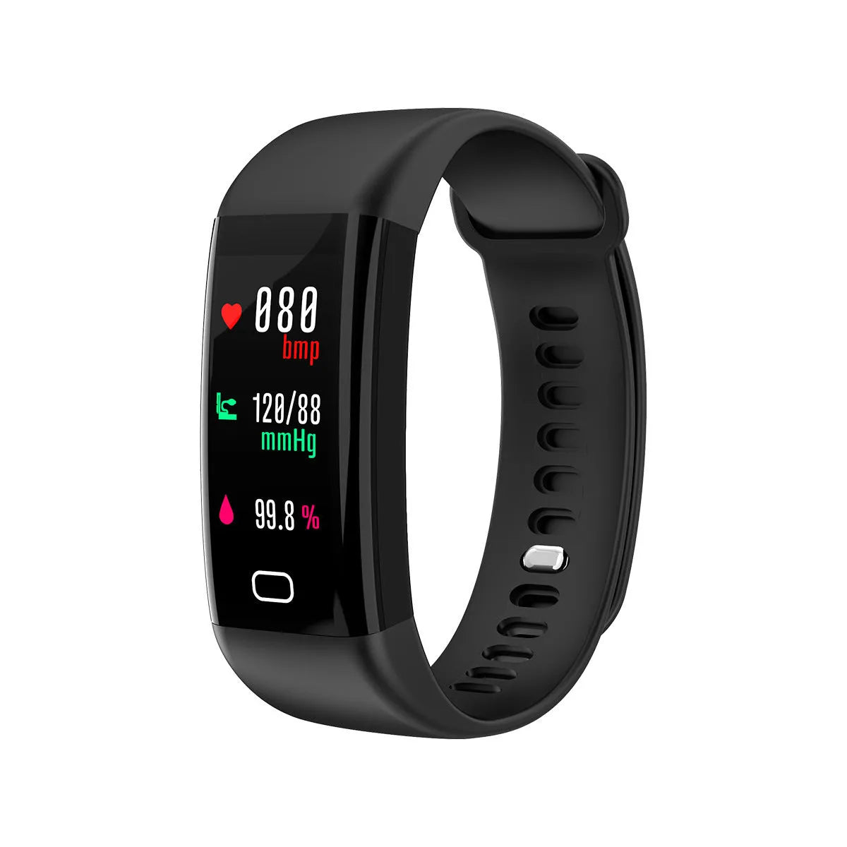 Big Screen Smart Band fitness tracker with OLED display shown in multiple colour options on a wrist.