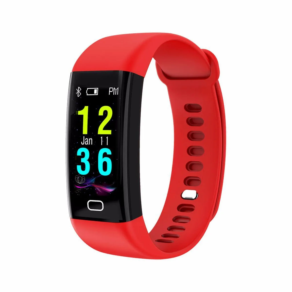 Big Screen Smart Band fitness tracker with OLED display shown in multiple colour options on a wrist.