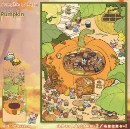 Three-dimensional landscape miniature sticker set with cartoon dreamy adventure scene on PET material.
