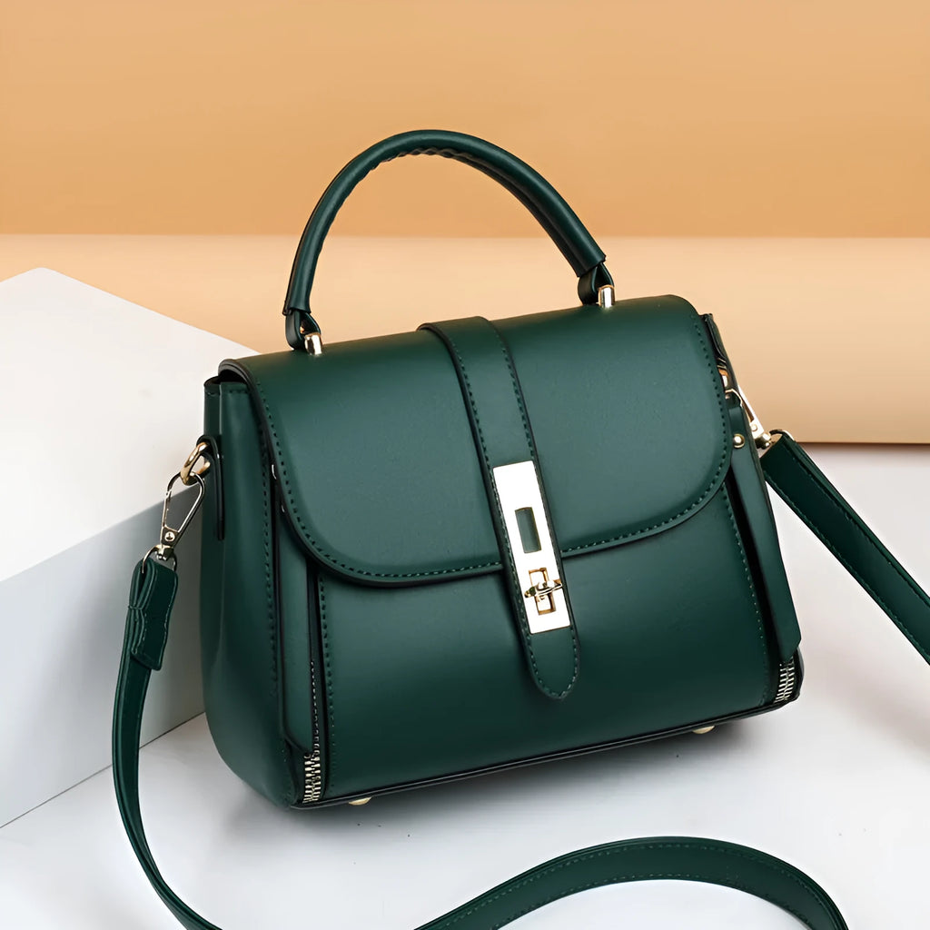 Soft PU leather women's shoulder bag in square vertical design with single strap