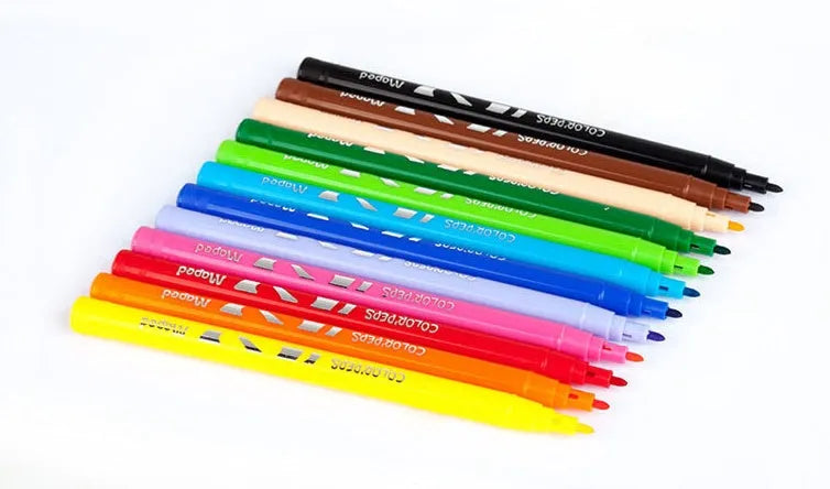 Elf watercolour pen bag 12 colours plastic pens 16cm length bagged pack for basic drawing