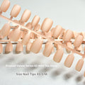 Set of velvet frosted cat's eye aurora effect false nails in short ladder sizes XS, S, and M on a white background.
