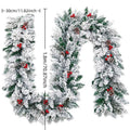 Christmas rattan garland with flocking snow effect in American rustic style, available in three length options
