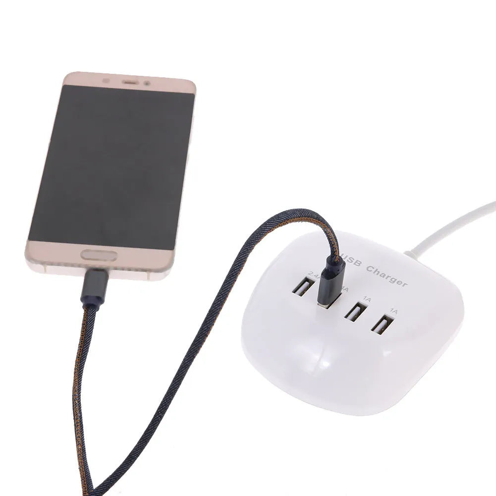 USB wall charger with EU and US plug options for smartphone and tablet charging