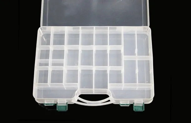 Double deck sub bait box with large capacity compartments for artificial fishing lures and tackle