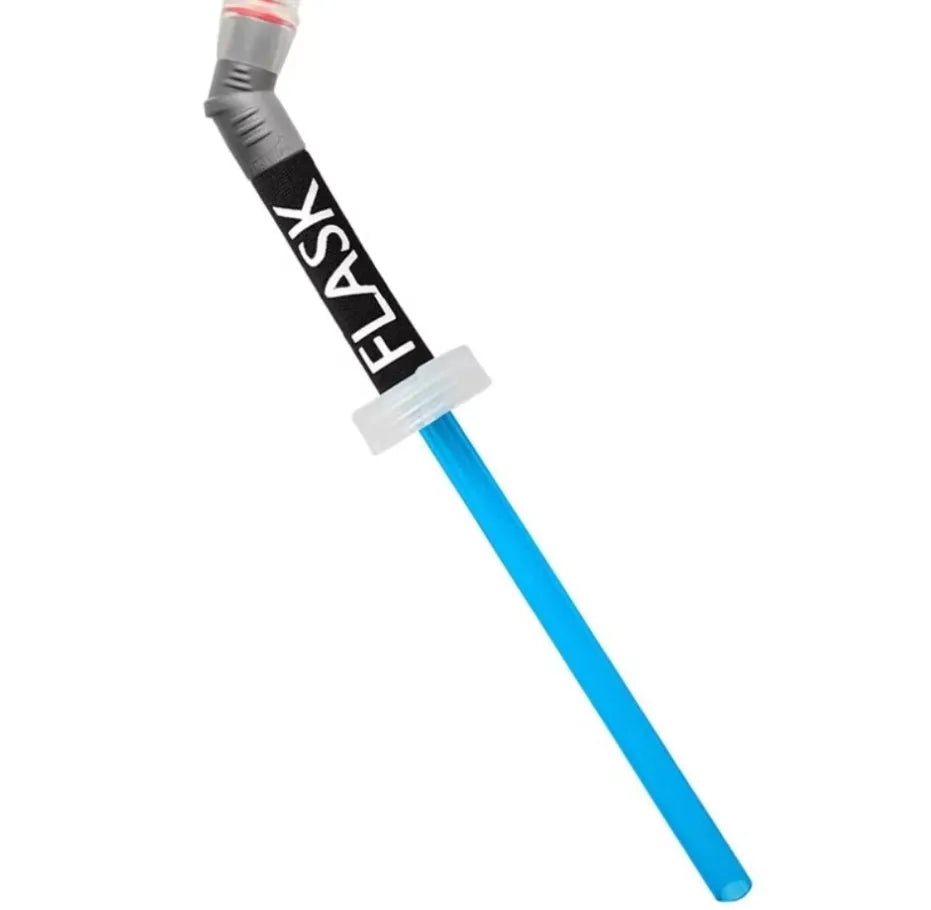 Durable plastic portable hydration straw with suction tube for outdoor activities.