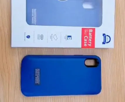 Shockproof silicone iPhone battery charger case in various colours showing extended battery capacity
