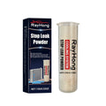 A single cylindrical plastic container of stop leak powder for car radiator and engine repairs.