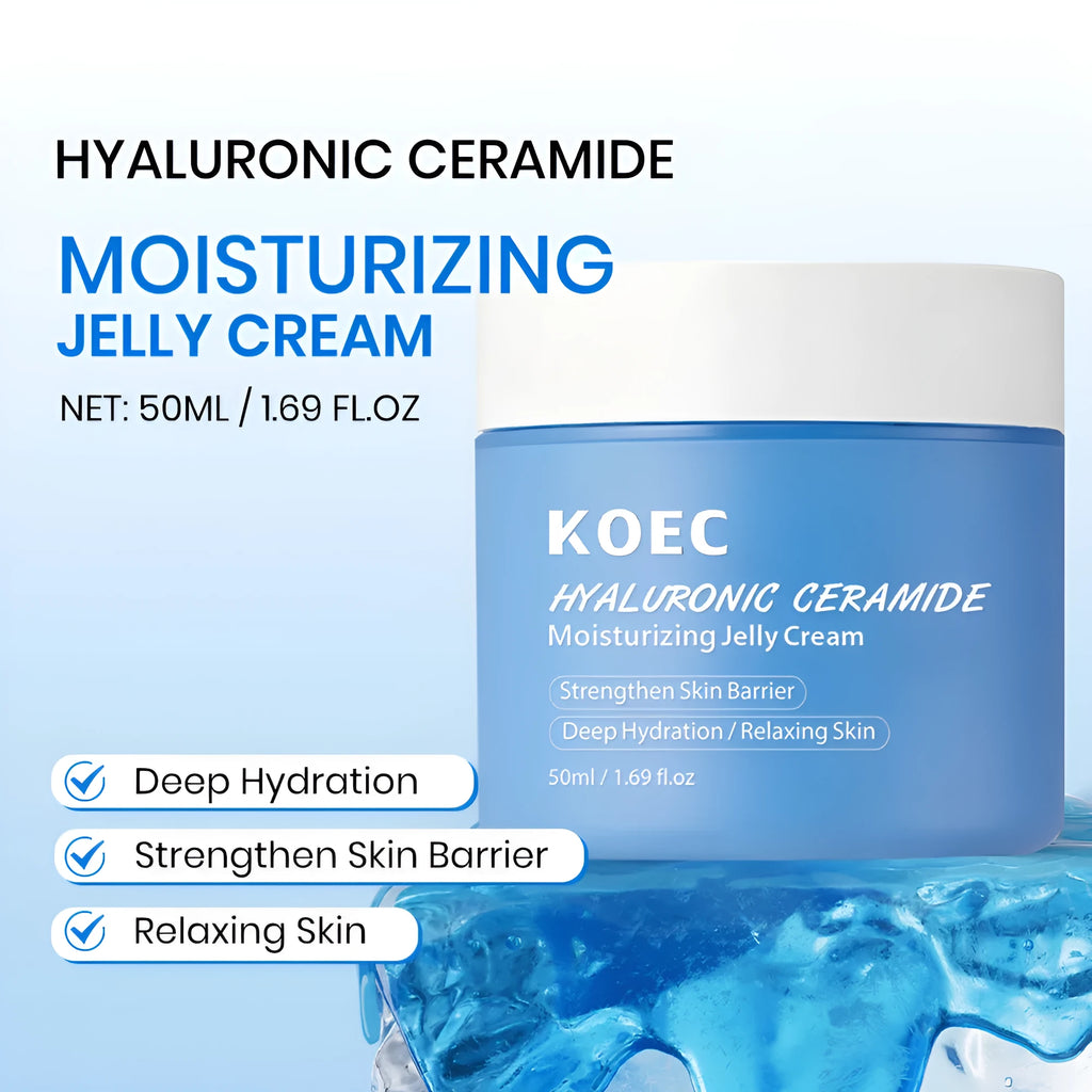 Hyaluronic Acid Moisturizing Blue Jelly Cream 50g tub in no-spoon format for daily face care