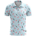 3D printed pattern on a loose-fit short sleeve sports top made from thin bird eye cloth fabric.