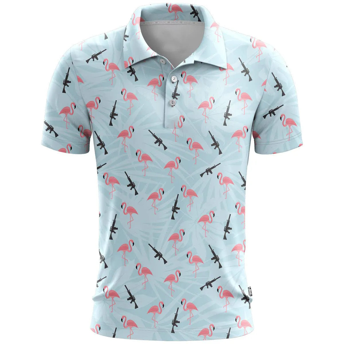 3D printed pattern on a loose-fit short sleeve sports top made from thin bird eye cloth fabric.