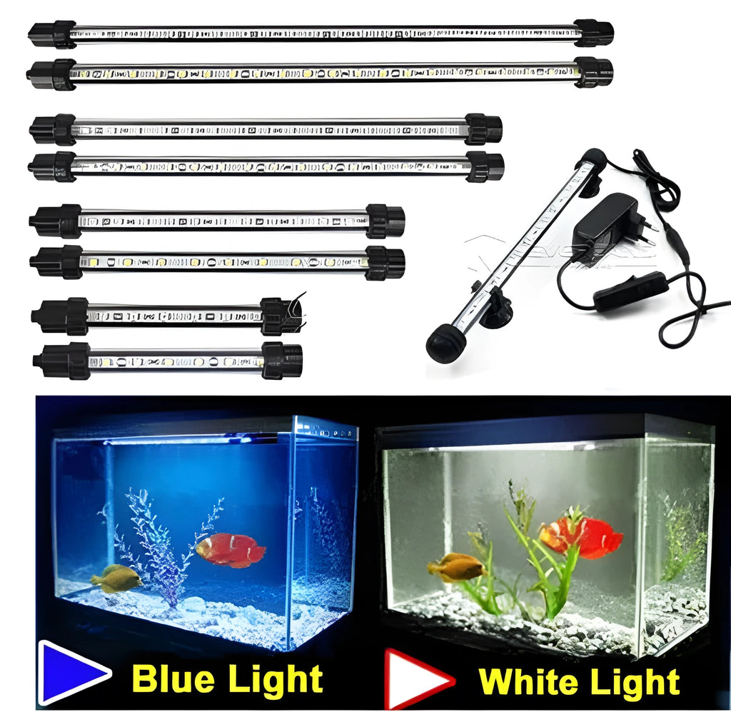LED aquarium submersible lamp waterproof 18cm to 48cm blue white light