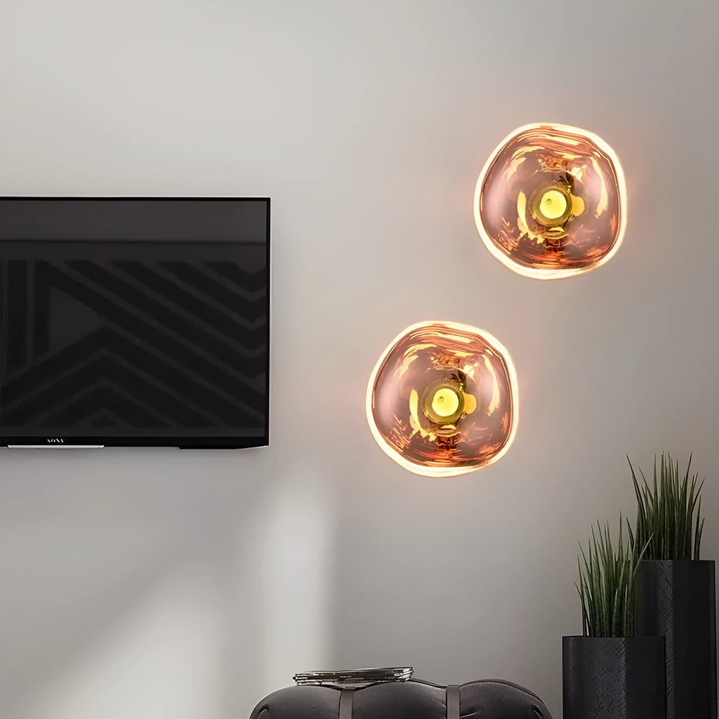 Modern creative lava wall lamp in Nordic style acrylic shade 30CM by 18CM gold finish warm light