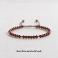 Hand-woven garnet Chinese bracelet with flexible wire red rope design