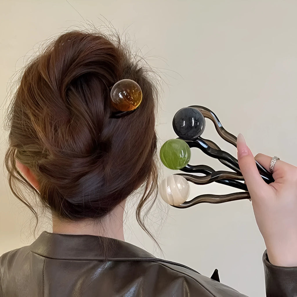 Simple U-shaped acrylic hair barrettes in multiple colour combinations