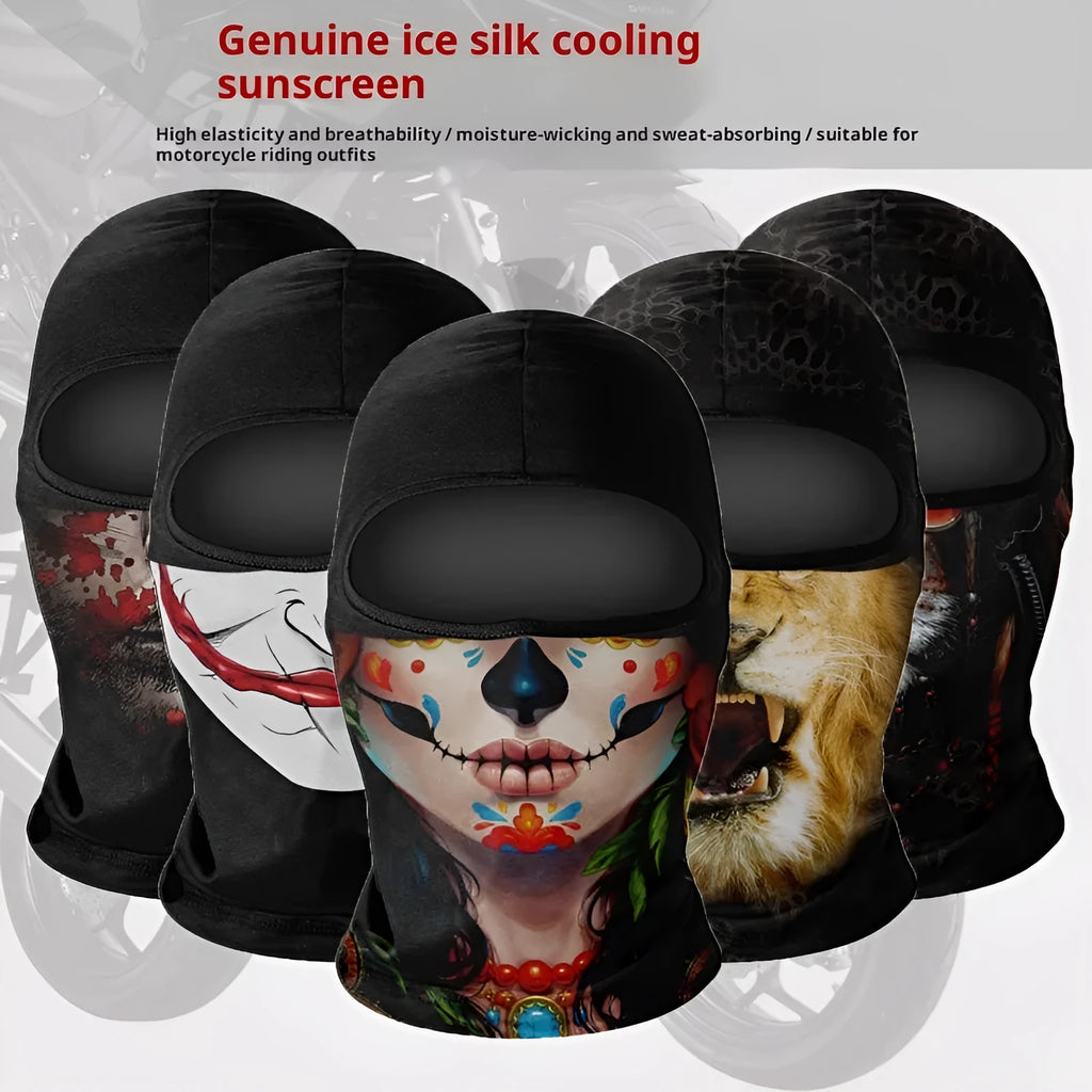 Men's breathable full face sun protection headgear in quick-dry ice silk polyester, average size, NK01 style colour