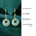 Women's Chinese style Fu Lu jewellery set with hetian jade gourd bracelet, necklace and earrings in sterling silver
