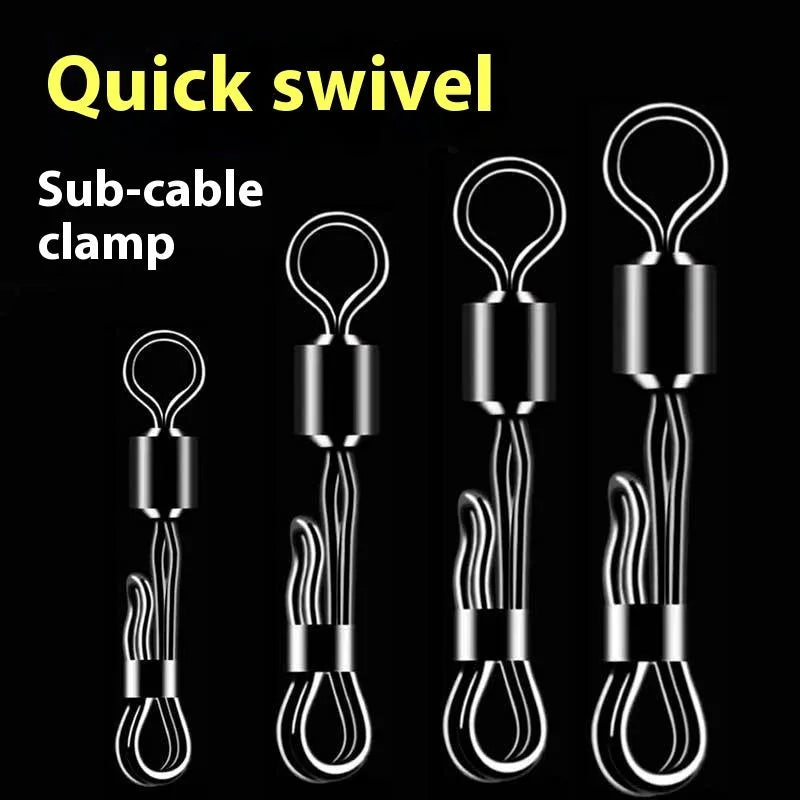 Brass quick change barrel swivel fishing clamp for fast line changes