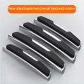 Black plastic silicone car door bumper strips measuring 9.5cm by 2cm in four-piece protective set