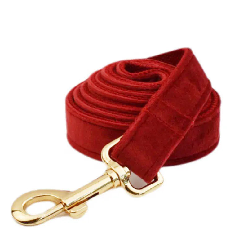 Soft cloth dog collar and accessory set with leash, vest, bow, and flower for small to large dogs
