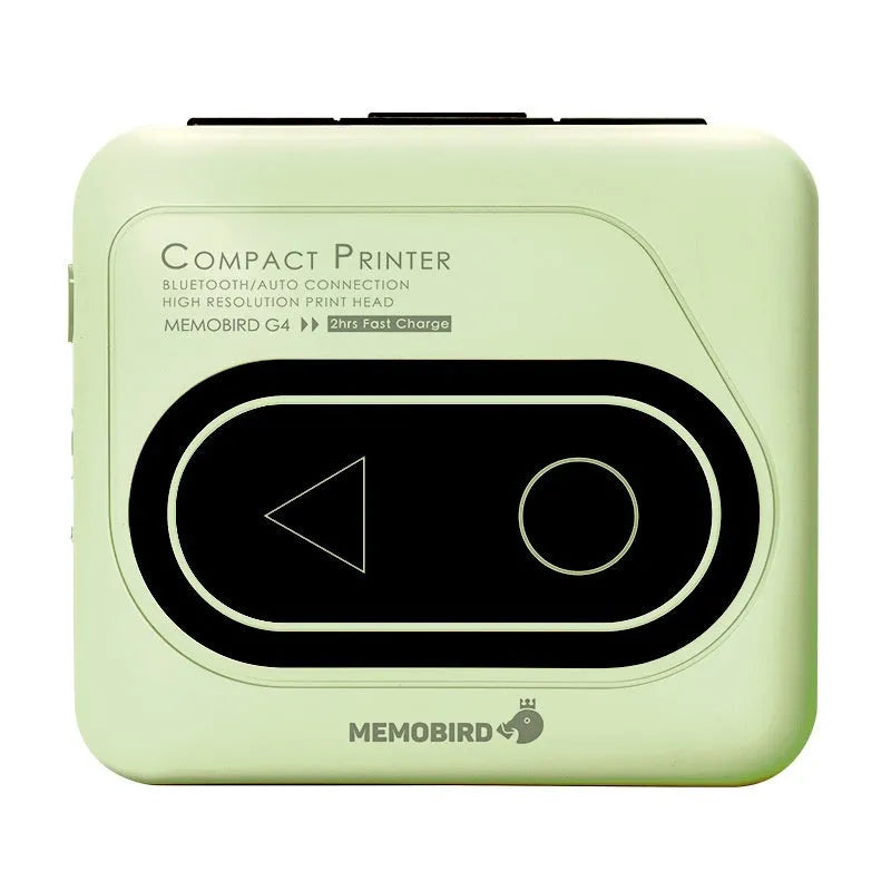 Bluetooth mini thermal printer in avocado green pink small yellow duck or white colours with 87x79x39mm dimensions