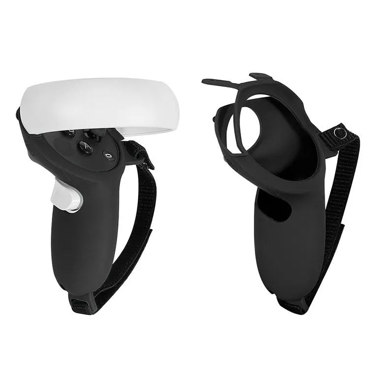 Black silicone eyewear host set with protective cover, eye mask, handles, and rocker button caps