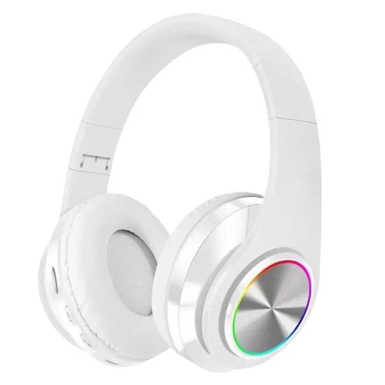 Wireless Bluetooth gaming headset with LED lights in black, red, white, or black and red colour options