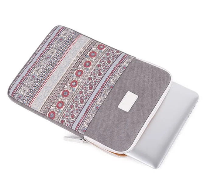 Canvas laptop sleeve bag for 11 13 14 15 inch notebook with padded lining in multiple colour options