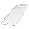 Transparent TPU Samsung S10 phone case showing back cover design with camera and port cutouts