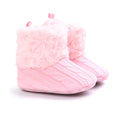 Baby shoes with soft leather sole in black, brown, gray, pink, and red colours for sizes 11cm, 12cm, and 13cm.